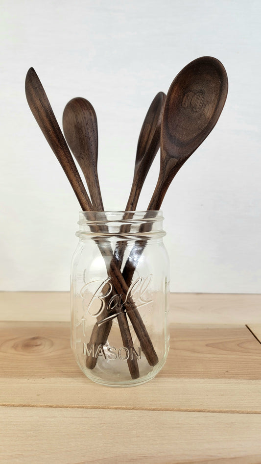 Rustic Hand Carved Walnut Kitchen Spoons